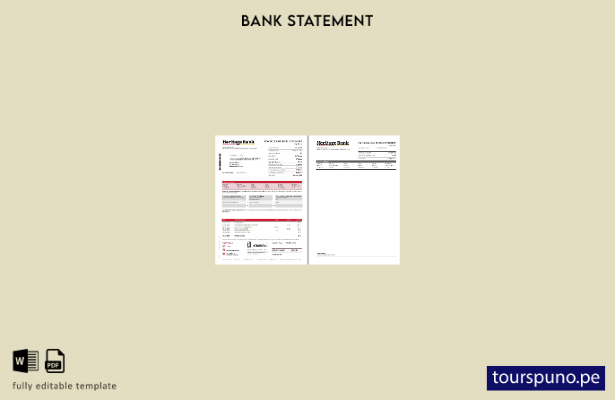 listo para imprimir plantilla scr de extracto bancario de Australia Heritage